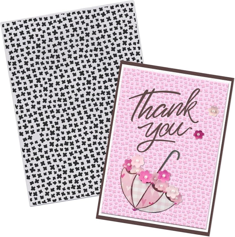 Threetols 3-D Textured Impressions Embossing Folder, Dot Background Embossing Folder for Card Making, Rain Frame DIY Plastic Scrapbooking Photo Album Card Paper DIY Craft Decor Template Mold - Image 1